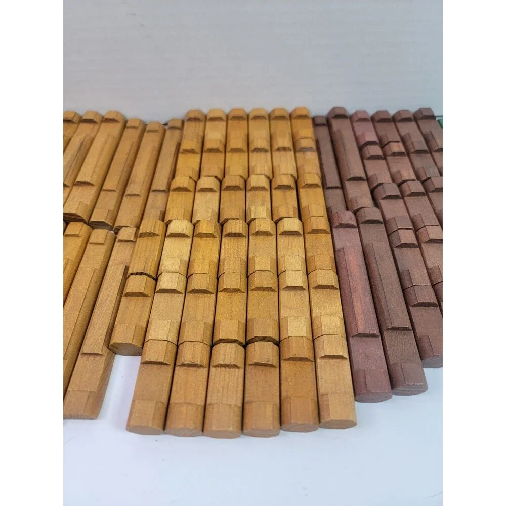 Large Lot Vintage Wooden Log Cabin Building Toy Pieces Mixed Colors Replacement